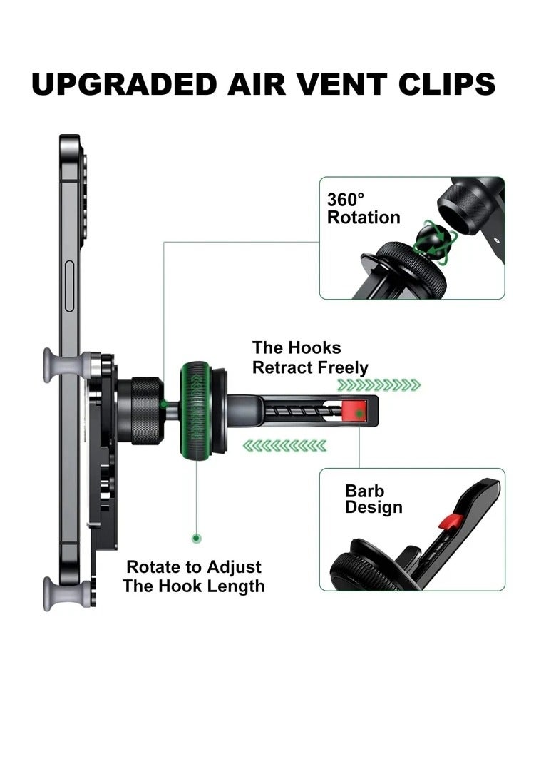 Oatsbasf Car Phone Holder Air Vent, Folding Screen Phone Mount Cradle Bracket, Shockproof And Freely Retractable Long Arm Suction Cup Car Phone Mount For Foldable Dual Screen Smartphones, (Silver) - Image 5