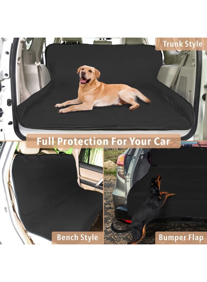 F-color SUV Cargo Liner for Dogs - Waterproof Pet Cargo Liner, Comfort Dog Cargo Cover with Bumper Flap Protector, Scrachproof for Large SUVs Sedans Trunks Vans, Black - Image 3