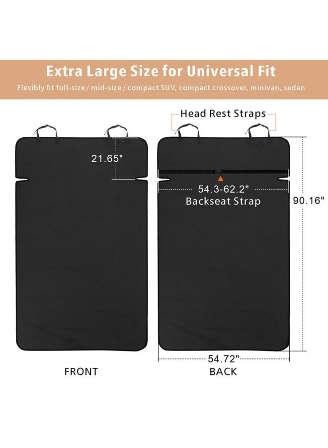 F-color SUV Cargo Liner for Dogs - Waterproof Pet Cargo Liner, Comfort Dog Cargo Cover with Bumper Flap Protector, Scrachproof for Large SUVs Sedans Trunks Vans, Black - Image 2