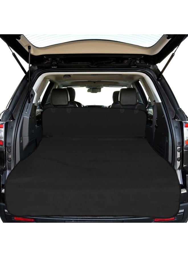 F-color SUV Cargo Liner for Dogs - Waterproof Pet Cargo Liner, Comfort Dog Cargo Cover with Bumper Flap Protector, Scrachproof for Large SUVs Sedans Trunks Vans, Black - Image 1