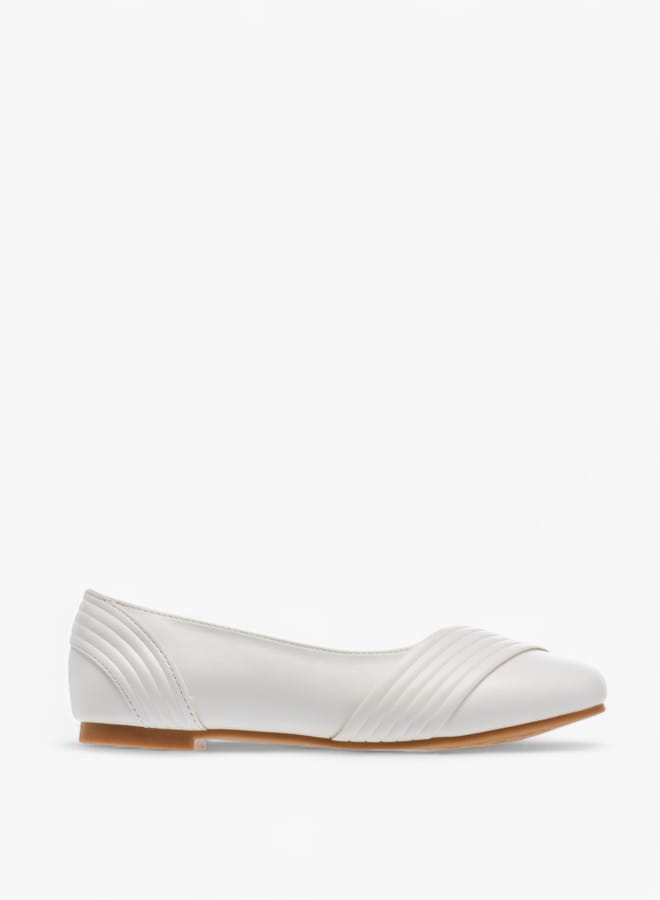 Little Missy Girls Solid Slip-On Ballerina Shoes  - Image 3