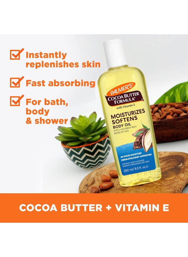 PALMER'S Cocoa Butter Formula Moisturizing Body Oil With Vitamin E, Instantly Replenishes Dry Skin, For Bath, Body & Shower 250ml  - Image 2