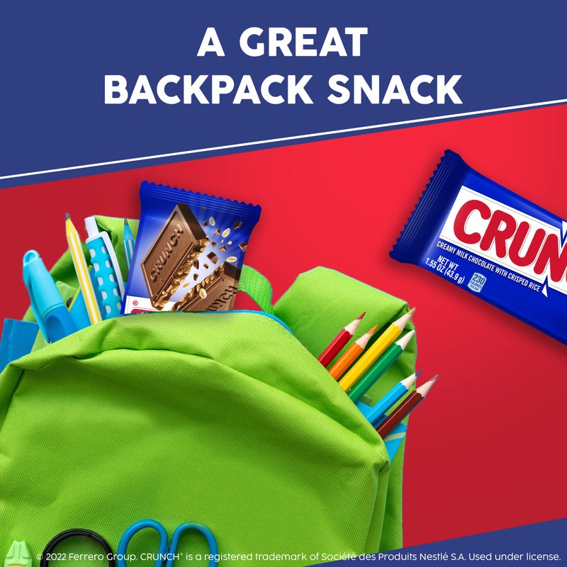 CRUNCH, Bulk 36 Pack, Milk Chocolate and Crisped Rice, Full Size Individually Wrapped Candy Bar, 1.55 oz Each - Image 5
