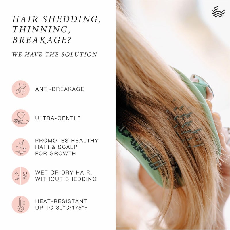 Manta Original Anti-Breakage Hairbrush â€“ Gentle Detangling Brush for Wet & Dry Hair, Flexible Hairbrush for All Types, Healthy Hair Care for Women & Men, White - Image 3