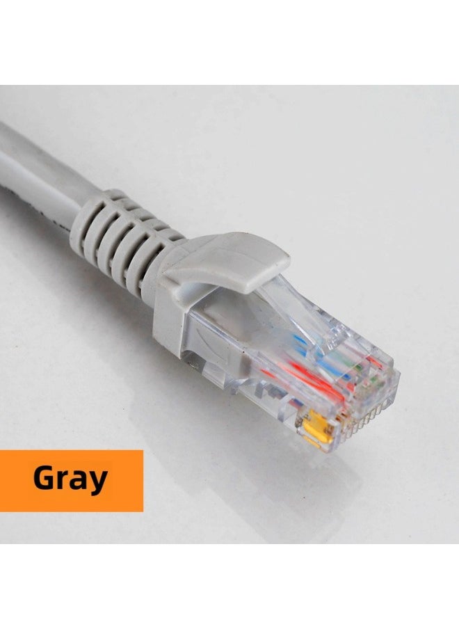 Generic Six Types Of Unshielded Network Cable Copper Clad Aluminum Multi-specification Gigabit CAT6 Twisted Pair High-speed Computer Finished Network Cable-Color:Grey-Line Length:5 M  - Image 1