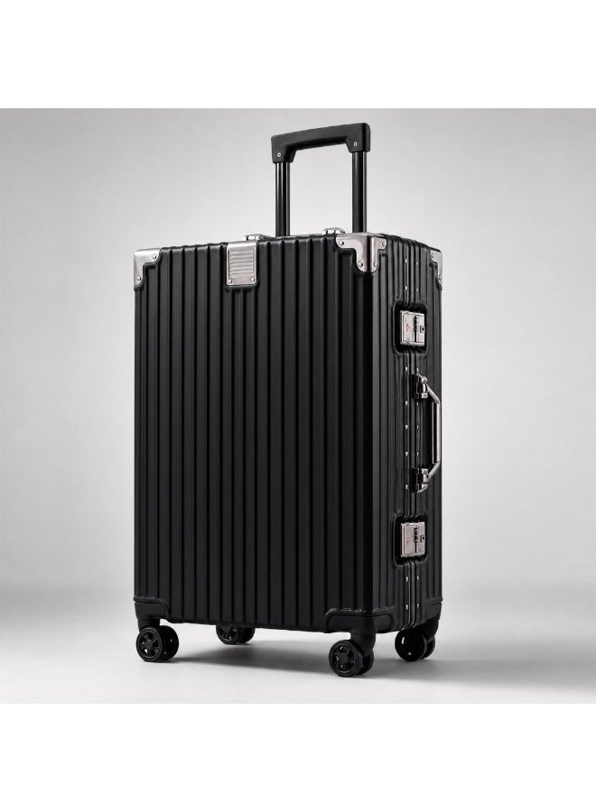 28 Inch Hard Shell Checked In Luggage Set | Durable Aluminum Frame with 360 Degree Spinner Wheels | Heavy Duty Travel luggage  Set Black - Image 1
