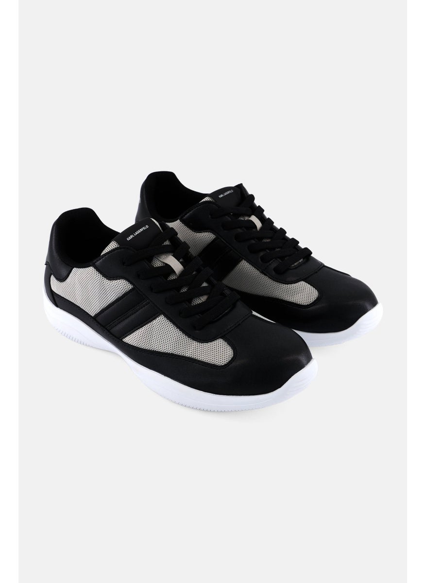 Karl Lagerfeld Men Recycled Leather Lace Up Casual Shoes, Black  - Image 1