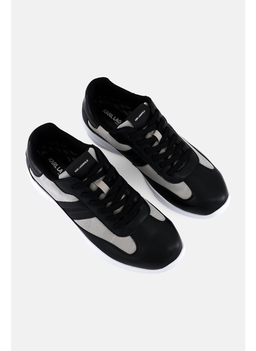 Karl Lagerfeld Men Recycled Leather Lace Up Casual Shoes, Black  - Image 4