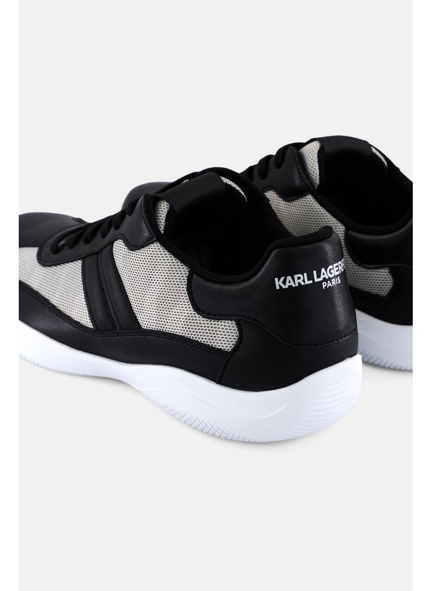 Karl Lagerfeld Men Recycled Leather Lace Up Casual Shoes, Black  - Image 2