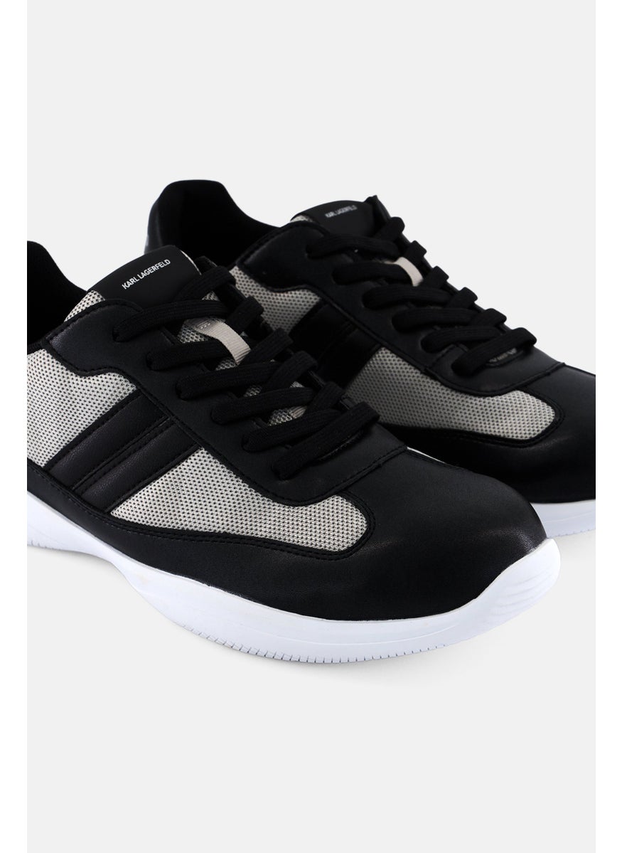 Karl Lagerfeld Men Recycled Leather Lace Up Casual Shoes, Black  - Image 3