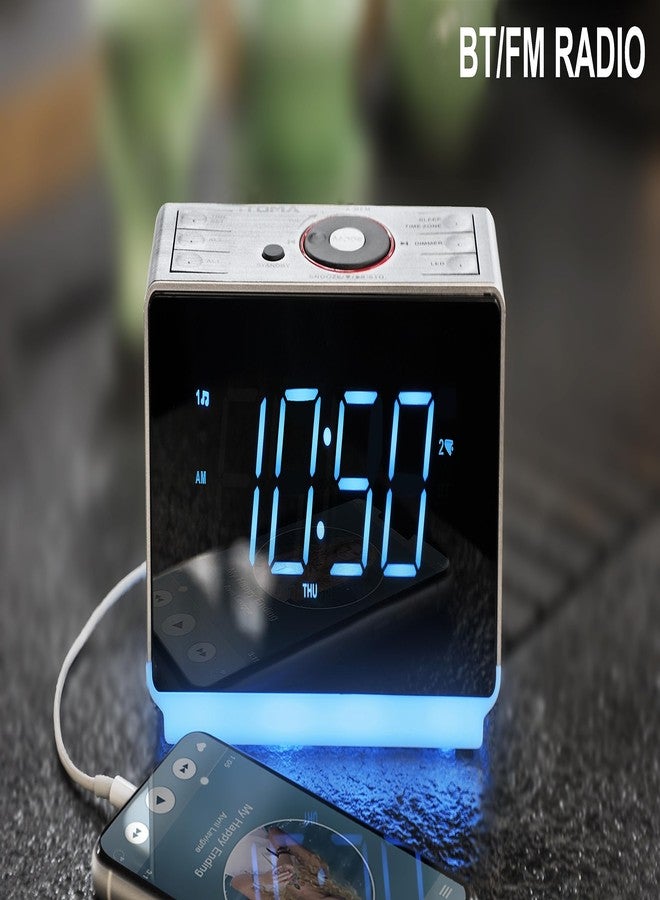 iTOMA Alarm Clock Radio with Bluetooth Speaker, FM Radio, Dual Alarm with Snooze, Large LED Display, Dimmer Control, USB Charging Output and Night Light CKS708 - Image 2