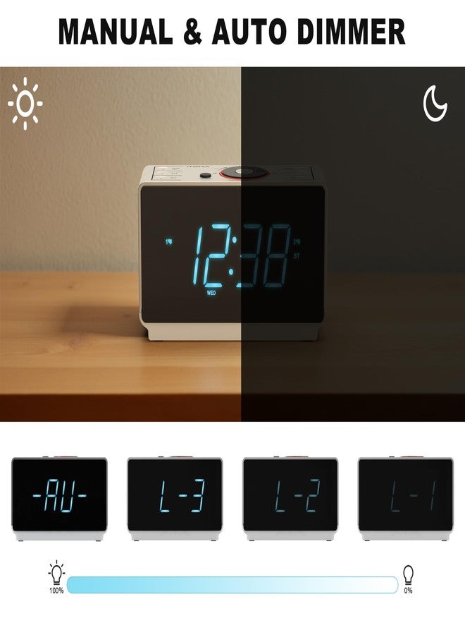iTOMA Alarm Clock Radio with Bluetooth Speaker, FM Radio, Dual Alarm with Snooze, Large LED Display, Dimmer Control, USB Charging Output and Night Light CKS708 - Image 5