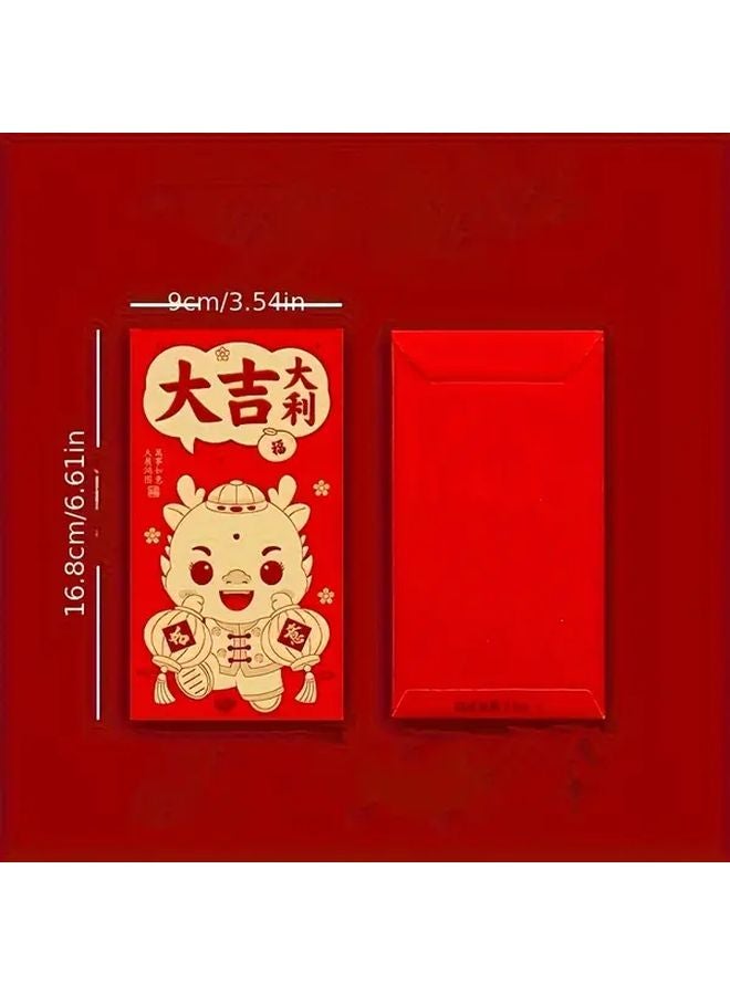 6 قطع من ظروف التقليدية للعام الصيني الجديد نمط 3919 مجموعة مختلطة بكلمة "سعادة" - Image 4