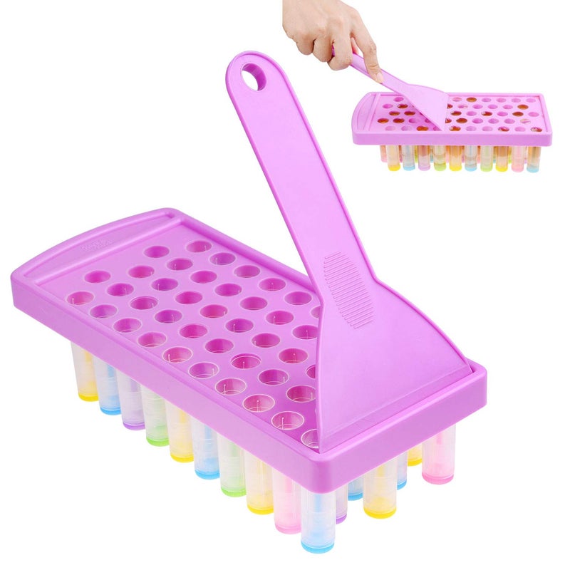 Kare Kind Kare & Kind Lip Balm Crafting Kit - Filling Tray and Spatula - 50 Empty Tubes with Caps (10x5 Colors) - 3/16 Oz (5.5 ml) - 50 Writeable and 50 Printed Stickers - DIY Kit - Image 4