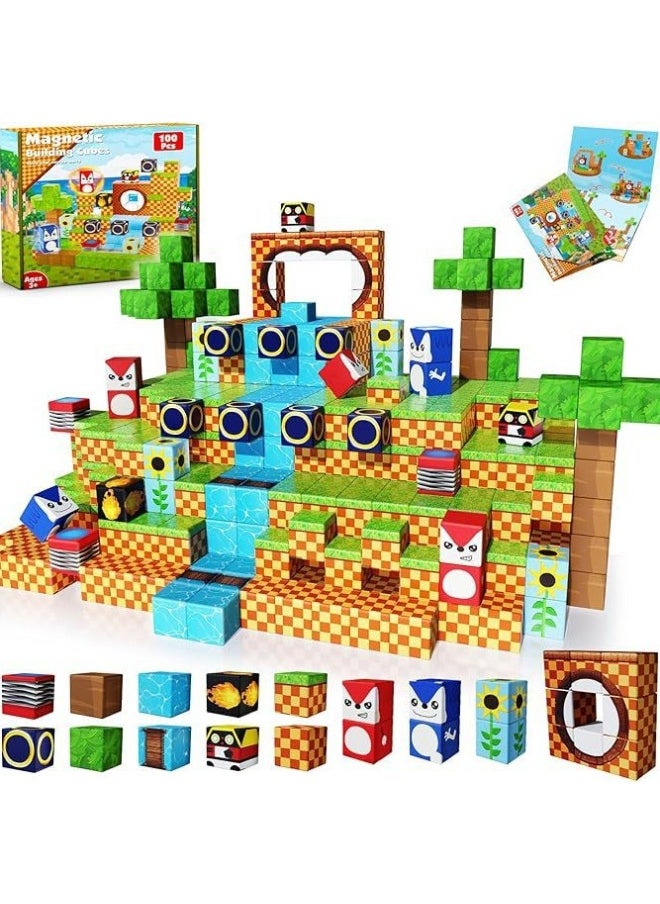 I LOVE KIDS Magnetic Building Blocks,100PCS Magnetic Toys for Age 3 +,STEM Montessori Sensory Toys,Fidget 0.8" Cubes Construction Toys,Gifts For Kids  - Image 5