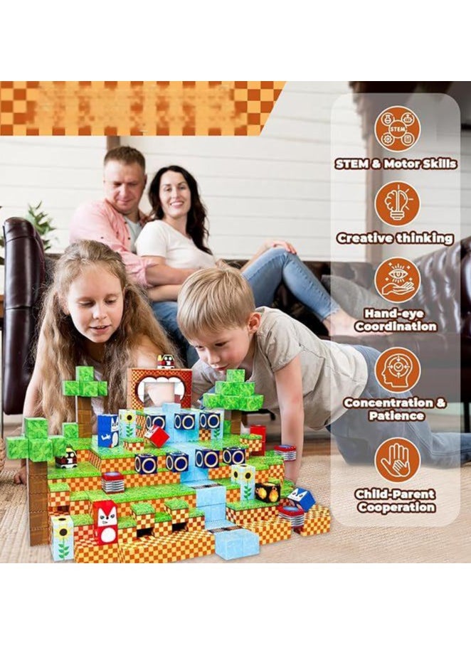 I LOVE KIDS Magnetic Building Blocks,100PCS Magnetic Toys for Age 3 +,STEM Montessori Sensory Toys,Fidget 0.8" Cubes Construction Toys,Gifts For Kids  - Image 2