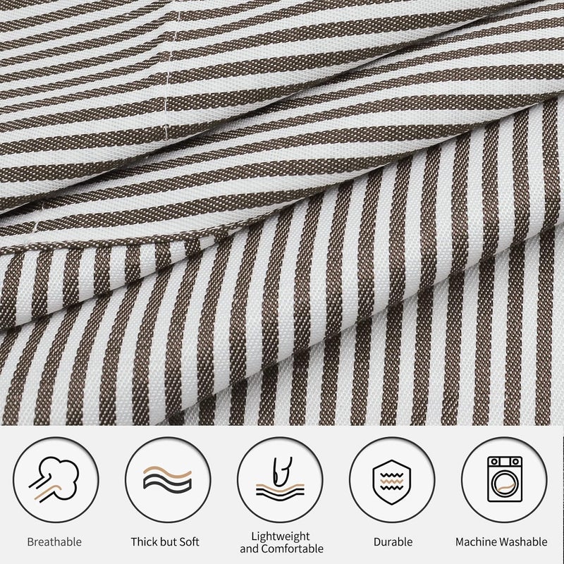 NLUS 2 Pack Kitchen Cooking Aprons, Adjustable Bib Soft Chef Apron with 2 Pockets for Men Women(Black/Brown Stripes) - Image 3