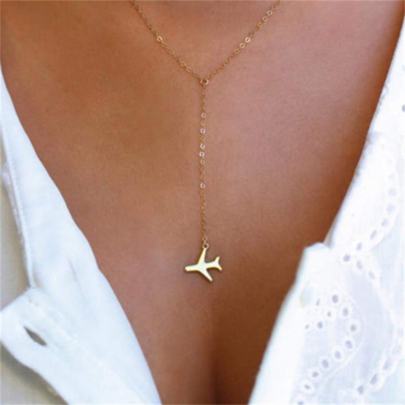 Goldenchen Fashion Simple Aircraft Airplane Plane Pendant Necklace Tiny Dainty Necklace Jewelry - Image 4