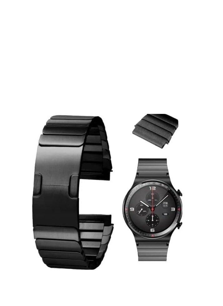 Generic - 22mm Titanium Metal Watch Band For HUAWEI Watch GT 3 Pro 46mm / GT3 GT 2 46mm / GT2 Pro Watch Band Wrist Strap Black - Image 1