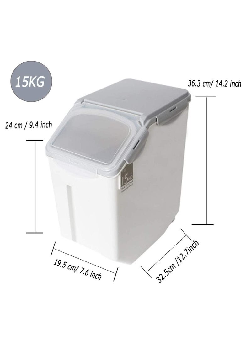 BLOOMING TIME - Rice Storage Containers 2pcs Food Storage Container With Lid, Bpa Free Plastic Large Cereal Storage Box, Multifunctional Containers For Kitchen Food With Measuring Cups 15kg Box - Image 1