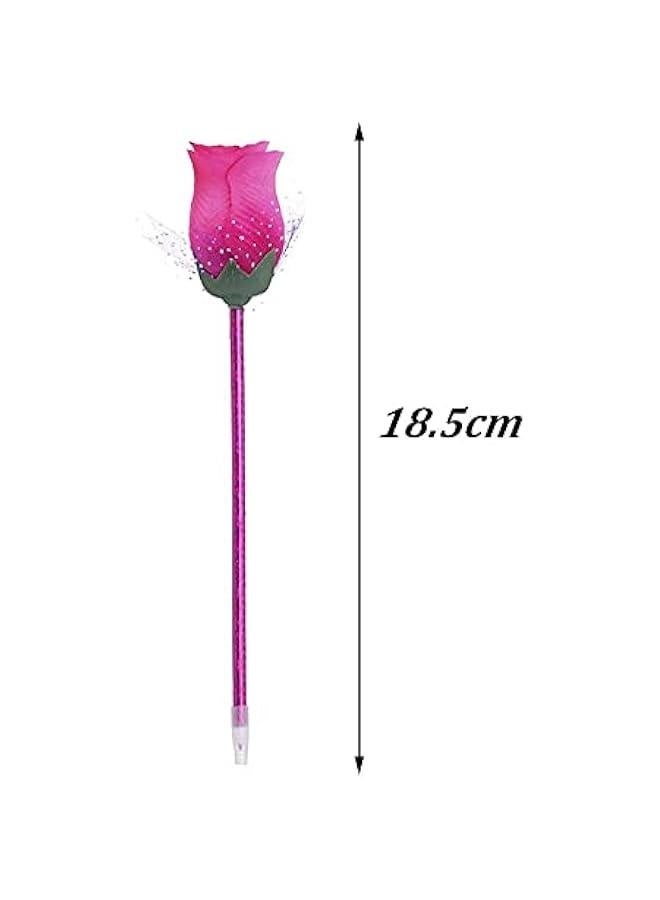 24 Pcs Rose Flower Ballpoint Pen,Stationery School Office Supplies Creative Rose Flower Pen - Image 2