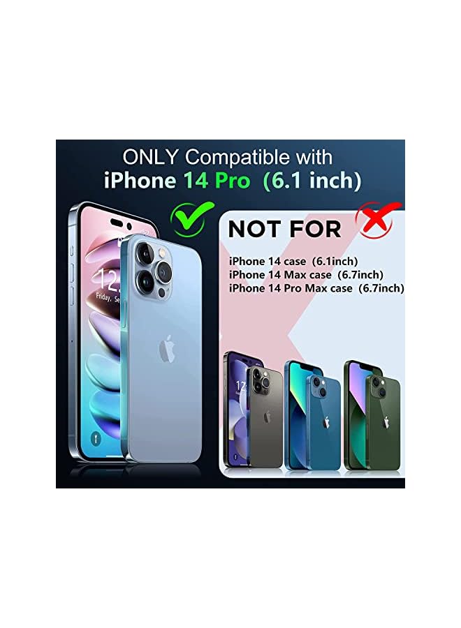 YoYoTech Luxury Silicone iPhone 14 Pro 6.1-Inch (2022) Soft TPU Shockproof 360 Degree Ring Holder Kickstand Slim Plated Phone Case Cover-Black - Image 5