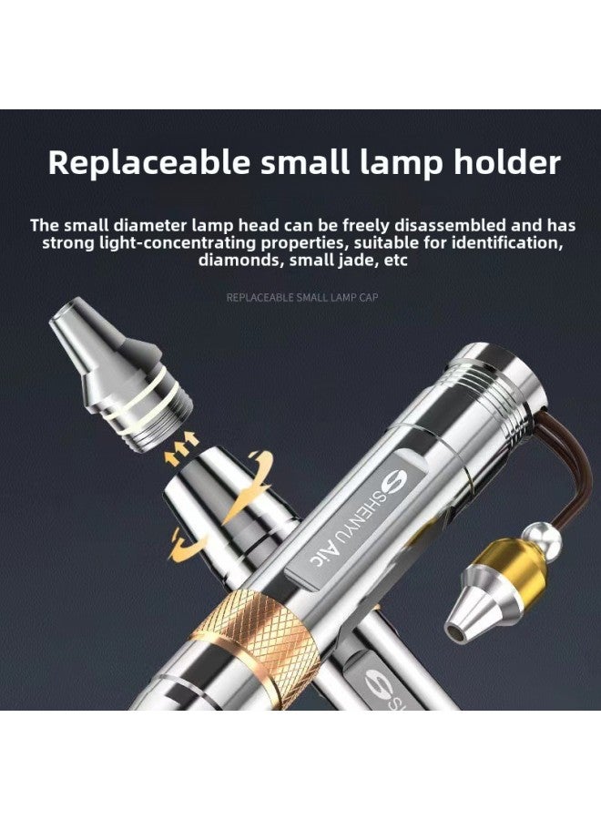 Shenyu Shines On Jade Special Strong Light Professional Appraisal Jewelry To See Jade 365nm Purple Light Flashlight-Product Specifications:V6 Three Light Source [white Light/yellow Light/365 Purple Light] One-handed  - Image 4