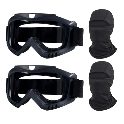 LJDJ Dirt Bike Goggles, 2 Pack ATV Off-Road Riding Motorcycle Motocross Glasses with Sun UV Protection Balaclava Full Face Cover for Youth, Teens, Men & Women - Image 1