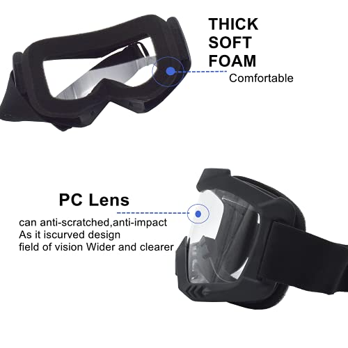 LJDJ Dirt Bike Goggles, 2 Pack ATV Off-Road Riding Motorcycle Motocross Glasses with Sun UV Protection Balaclava Full Face Cover for Youth, Teens, Men & Women - Image 5