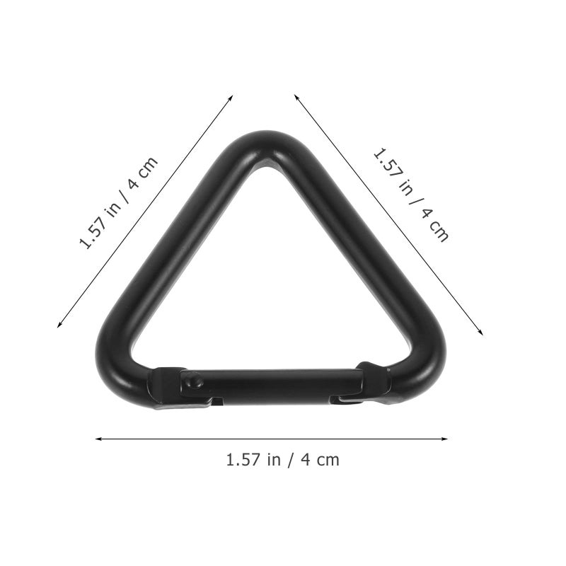 6 Pack Black Aluminum Triangle Carabiner Clips for Outdoor Camping Keychain Accessories - Image 3