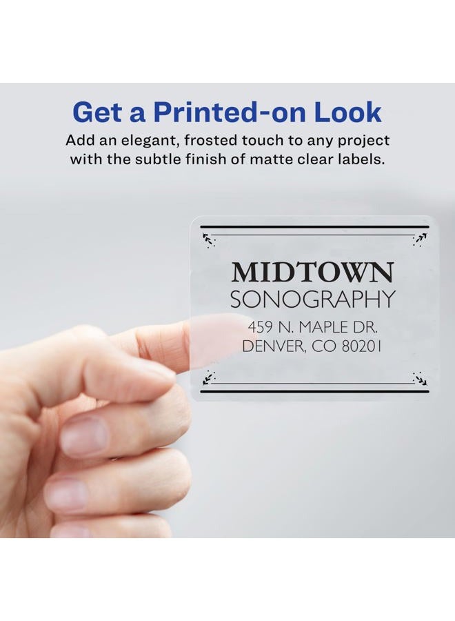 AVERY Matte Frosted Clear Address Labels for Laser Printers, 3-1/3" x 4", 300 Labels (5664) - Image 2