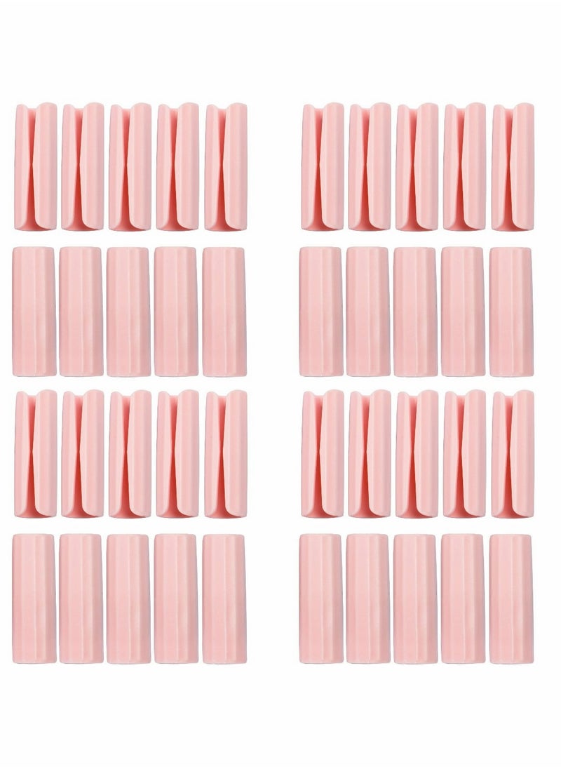 Excefore - Bed Sheet Grippers Fasteners Bed Sheet Clips Keep Sheets Snug for Mattresses with Raised Edge,Keeping Sheets and Mattresses Snug 40 Pieces (Pink) - Image 1