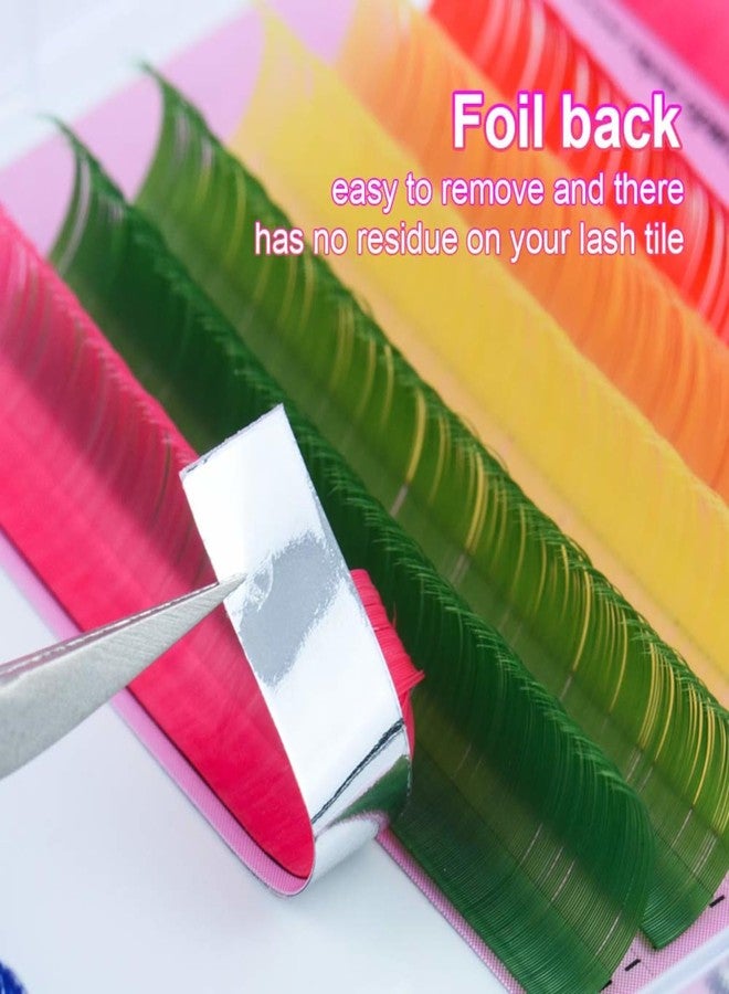 NAGARAKU Colored Eyelash Extensions 8 Colors Rainbow Purple Blue Pink Brown Individual Lashes Soft Natural Professional Salon Supplies (8mm, 0.12mm D) - Image 3