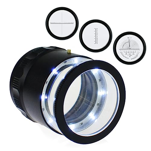 DANOPLUS Jewelers Loupe 10X Magnification Magnifier with 8 LED Lights and 4 Glass Scale Lens, Jewelry Loupe Magnifier 0.98''(5mm) Field of View Illuminated Jewelers Loop for Gems, Coins, Stamps, Watches - Image 1