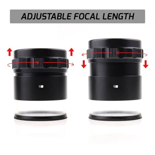 DANOPLUS Jewelers Loupe 10X Magnification Magnifier with 8 LED Lights and 4 Glass Scale Lens, Jewelry Loupe Magnifier 0.98''(5mm) Field of View Illuminated Jewelers Loop for Gems, Coins, Stamps, Watches - Image 5