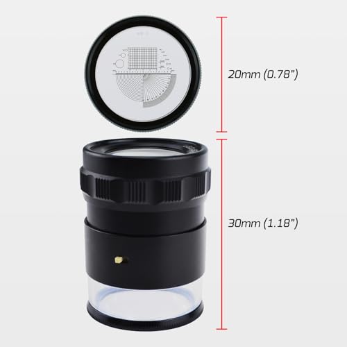 DANOPLUS Jewelers Loupe 10X Magnification Magnifier with 8 LED Lights and 4 Glass Scale Lens, Jewelry Loupe Magnifier 0.98''(5mm) Field of View Illuminated Jewelers Loop for Gems, Coins, Stamps, Watches - Image 4