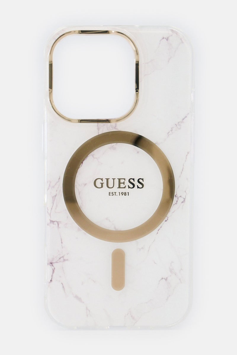 GUESS iPhone 16 Pro Magsafe Brand Logo Protective Case, Transparent - Image 1