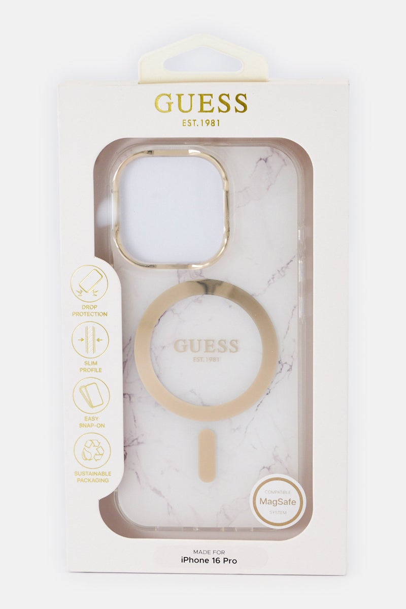 GUESS حافظة حماية شفافة لشعار علامة ماغسيف التجارية آيفون 16 برو - Image 2