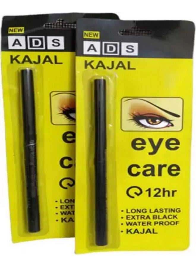 ADS Kajal Long Lasting Extra Black Waterproof Combo Pack Of 2 (Black 0.7 G)