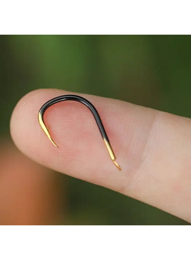 Tungsten Steel Fishing Hooks 30 Pack Black Gold Barbed Dual Blood Groove Size 6 - Image 3