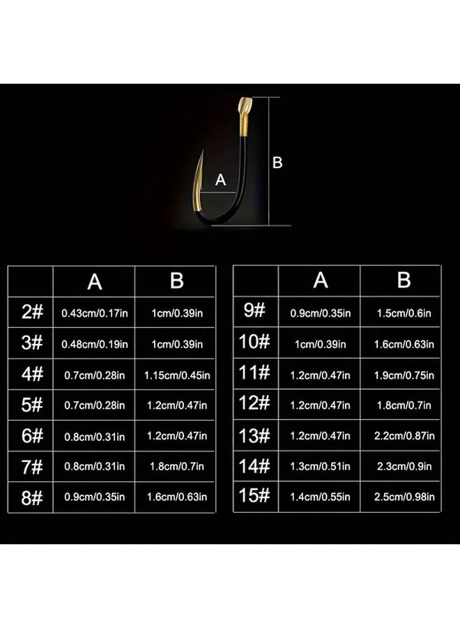 Tungsten Steel Fishing Hooks 30 Pack Black Gold Barbed Dual Blood Groove Size 6 - Image 2