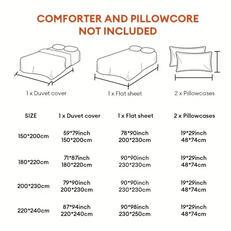 Luxurious 4pcs Bedding - Soft And Breathable Floral Print Duvet Cover, Flat Sheet, And Pillowcases - Skin-Friendly Polyester, Machine Washable - Perfect for All Seasons - Image 5