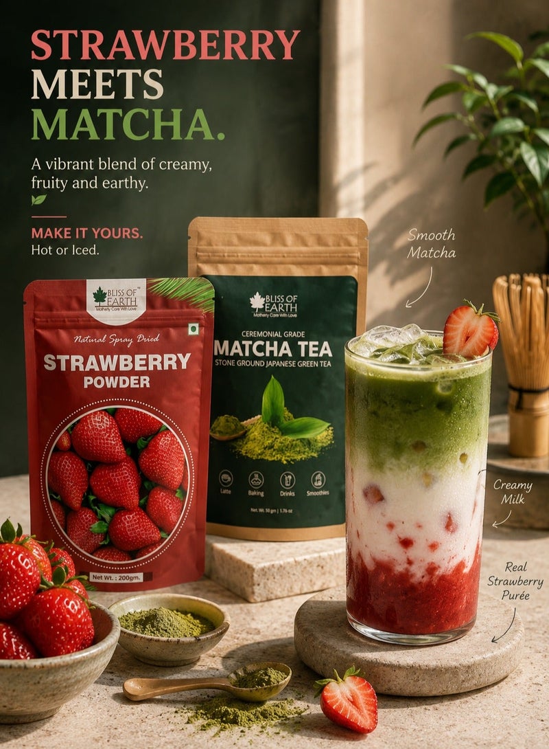 BLISS OF EARTH Japanese Matcha Powder, Premium Stone Ground Japan Ceremonial Grade Matcha Green Tea Antioxidant Rich  Ideal for Baking and Beverages  100gm - Image 3