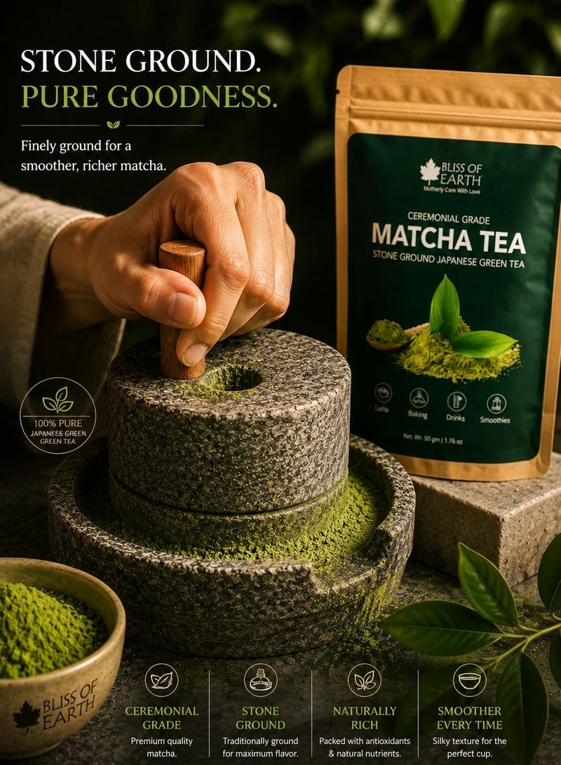 BLISS OF EARTH Japanese Matcha Powder, Premium Stone Ground Japan Ceremonial Grade Matcha Green Tea Antioxidant Rich  Ideal for Baking and Beverages  100gm - Image 5