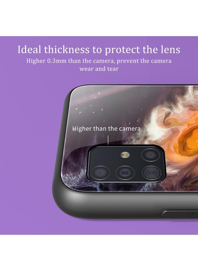 إيروريكس جراب لهاتف Samsung Galaxy A51 بنمط رخامي وغطاء حماية زجاجي - Image 5