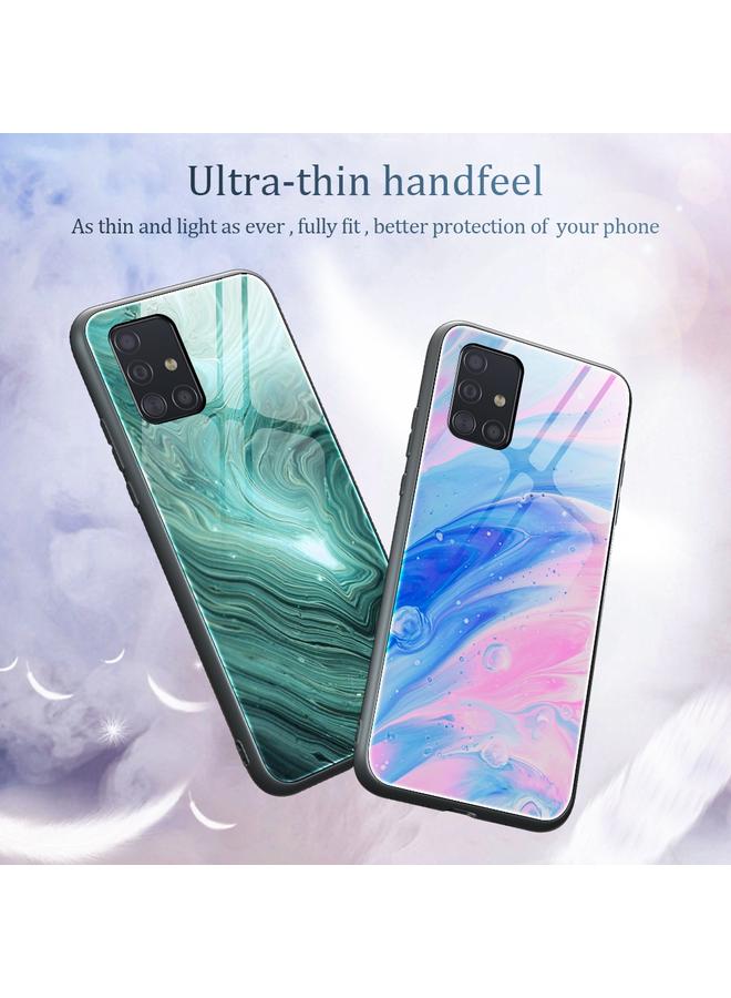 إيروريكس جراب لهاتف Samsung Galaxy A51 بنمط رخامي وغطاء حماية زجاجي - Image 3