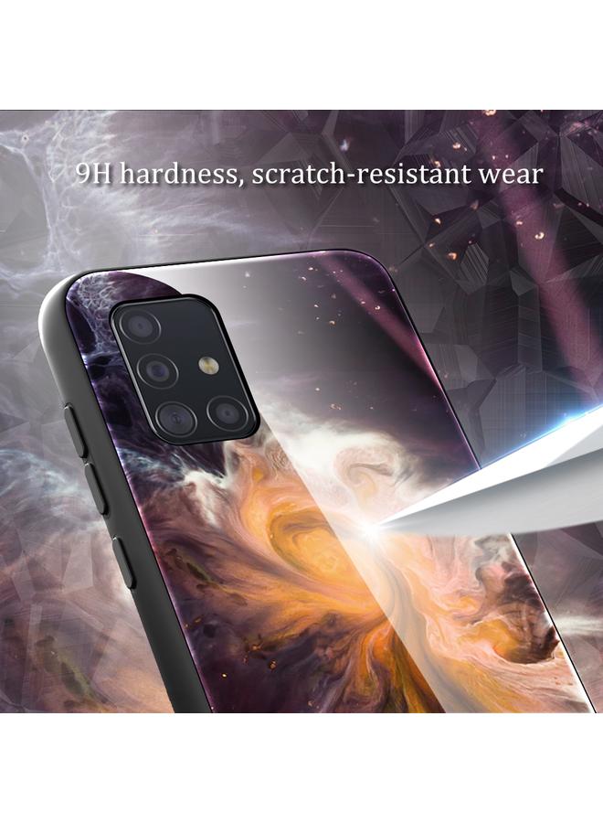 إيروريكس جراب لهاتف Samsung Galaxy A51 بنمط رخامي وغطاء حماية زجاجي - Image 4