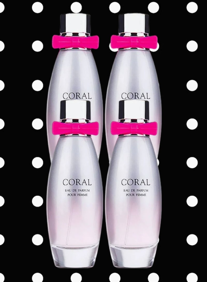 Coral 4 Pieces Coral Perfume EDP 95 Ml - Image 1
