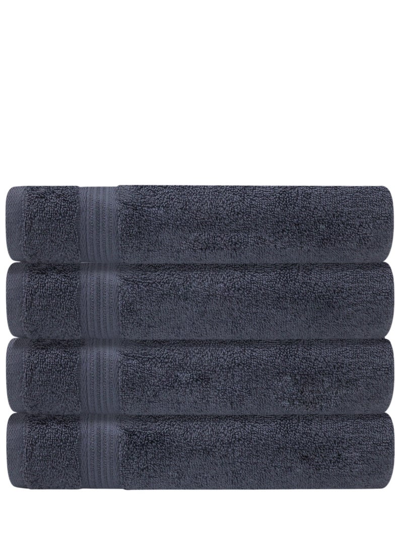REZLAN UAE REZLAN Premium 4-Piece Hand Towel Set - 100% Cotton (40×60 cm/16×24 in) - Soft & Absorbent - STEEL BLUE  - Image 1