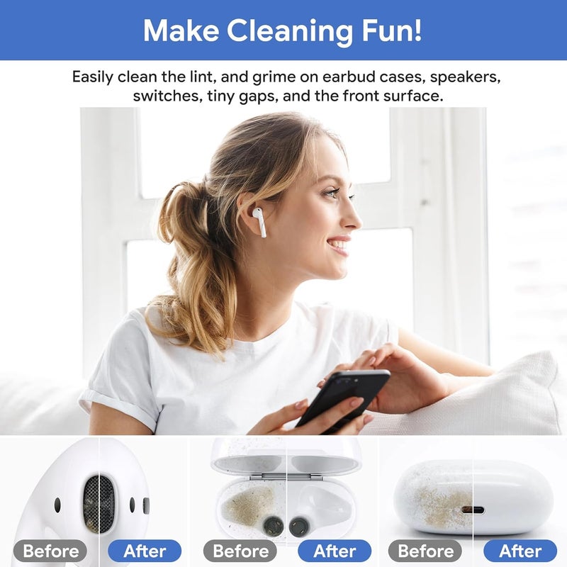 MAXSURE Phone Cleaning Kit for iPhone Cleaner,12 in 1 Port Cleaner Repair & Restore Tool for AirPod iPhone 17 16 15 Pro Max iPad Samsung etc,Phone Cleaning kit for Lightning and USB C Charging Port, Cables - Image 2